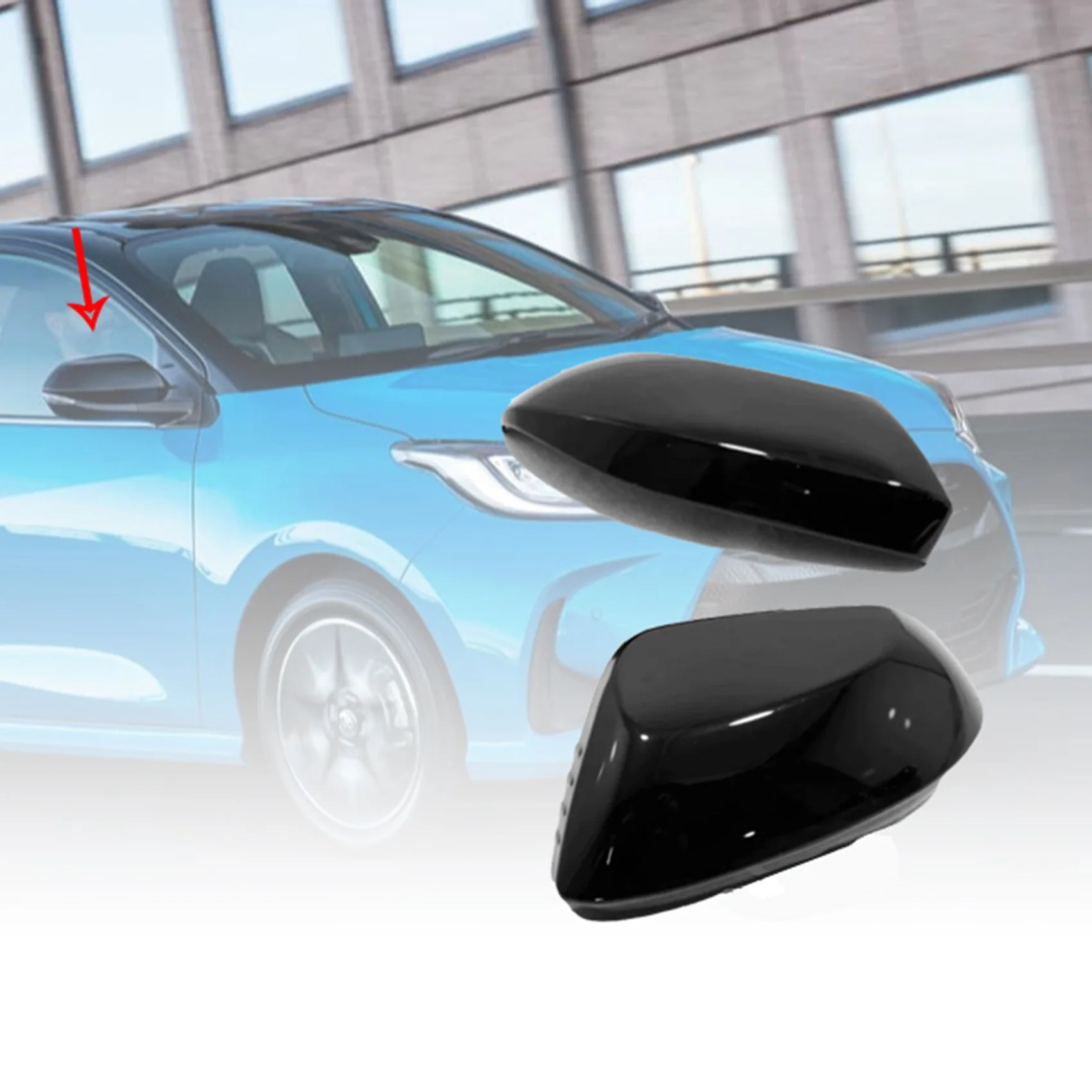 

LGW-uCar ABS Rear View Mirror Cover Side Door Mirror Decoration Cover Trim for Toyota Yaris 2020 2021 Carbon Fiber