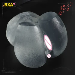 BXA Adult 2023 New Male Masturbation Sex Toy Transparent Butt Realistic Vagina Anal Double Passage with Skin Texture Toy Xxx