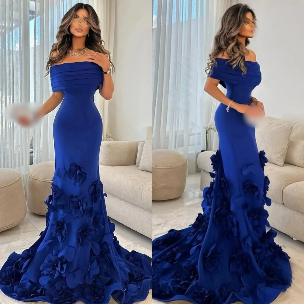 

Классические изысканные джерси с цветочной складкой по индивидуальному заказу, длинные платья с открытыми плечами, на заказ, ретро