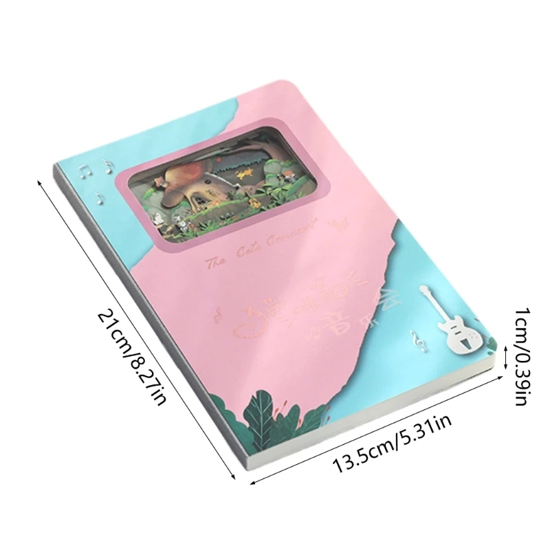 แมวเพลงคอนเสิร์ต Notepads สมุดบันทึก 120 หน้า Gridded Notebook Sketch Book หนังสือวาดภาพสำหรับนักเรียน Sketching