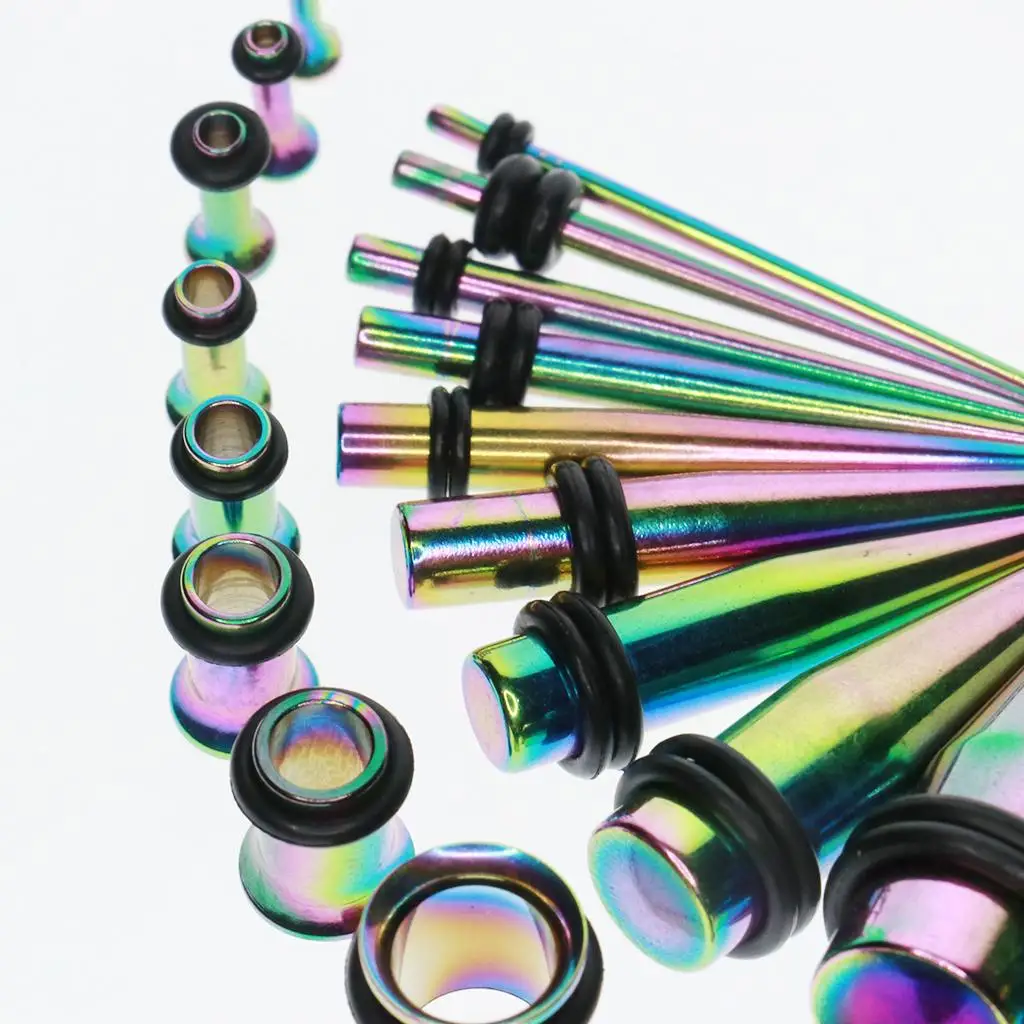 Ear Stretchers Kit Stainless Steel Gauges Expanders Tapers Tunnels Jewelry for Piercing and Ear Weights