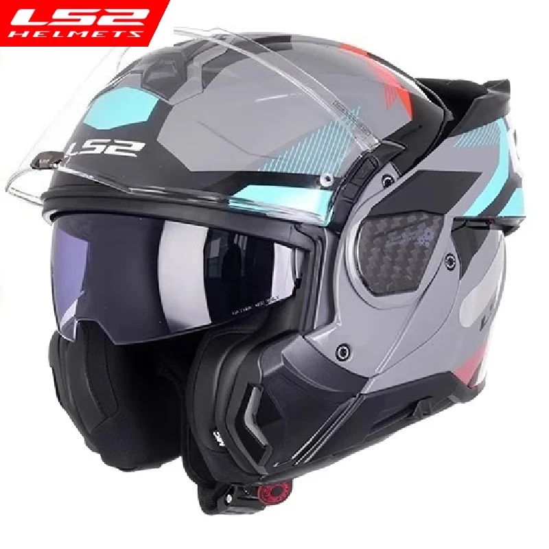 

LS2 FF910 Модульный мотоциклетный шлем из углеродного волокна, мужской двойной козырек, анфас, внедорожный шлем, Cascos Para Moto DOT