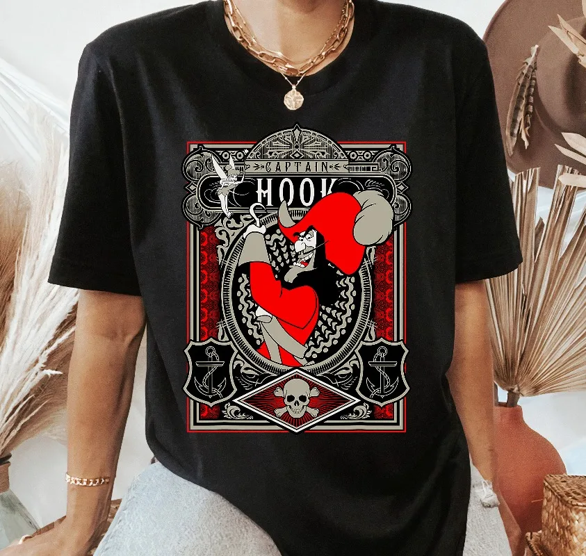 

Disney Peter Pan Captain Hook Poster T-Shirt Captain Hook Shirt Disneyland Family Matching Shirt WDW Epcot Theme Park