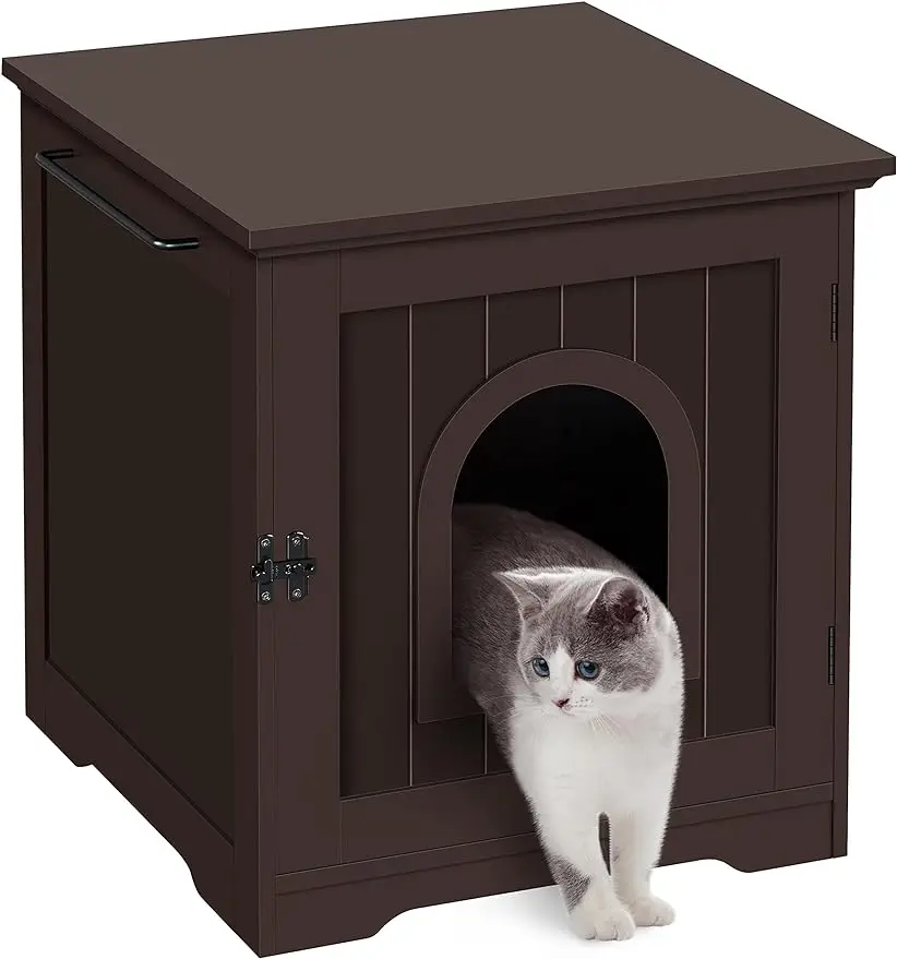 

Cat Litter Box Furniture, Indoor Litter Box Enclosure Hidden Cat Washroom Night Stand Decorative Cat House Side Table