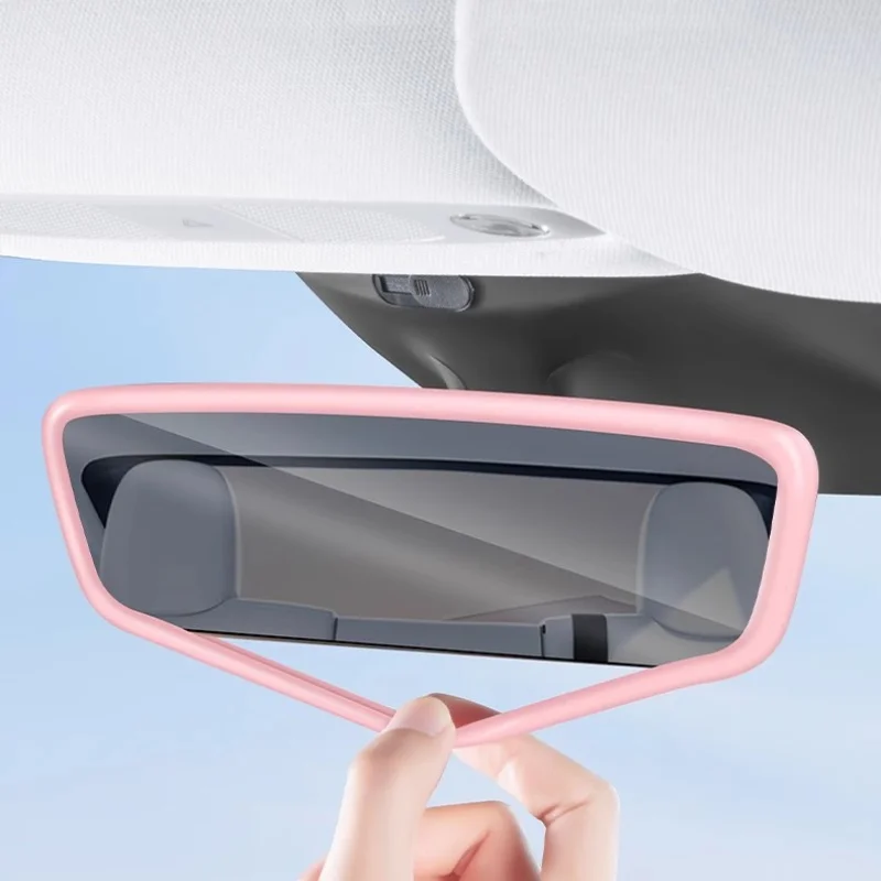 

Anti Slip Rearview Mirror Protector Trim Silicone Frame Protection Strip for Tesla Model 3 Y Car Interior Decor Accessories