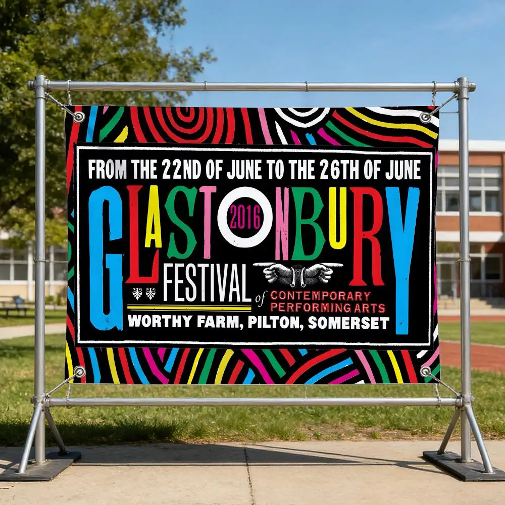 Festival - G-Glastonburys Flags Anti Wrinkle Waterproof Cozy Home Flag for Indoor & Outdoor Home Decor