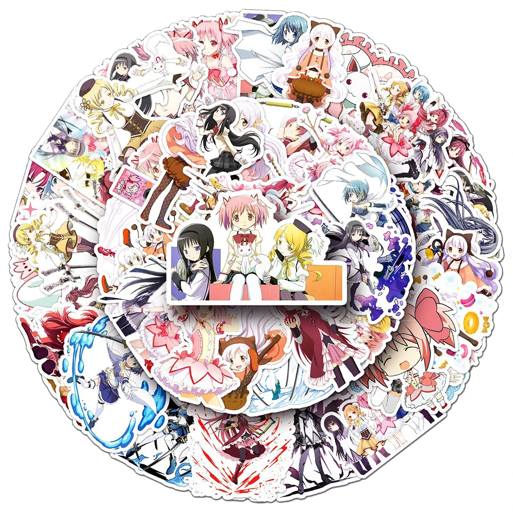 10/30/50pcs Puella Magi Madoka Magica Stickers Anime Magic Girl Madoka Decals Laptop Car Cartoon Decoration Sticker Kids Toys