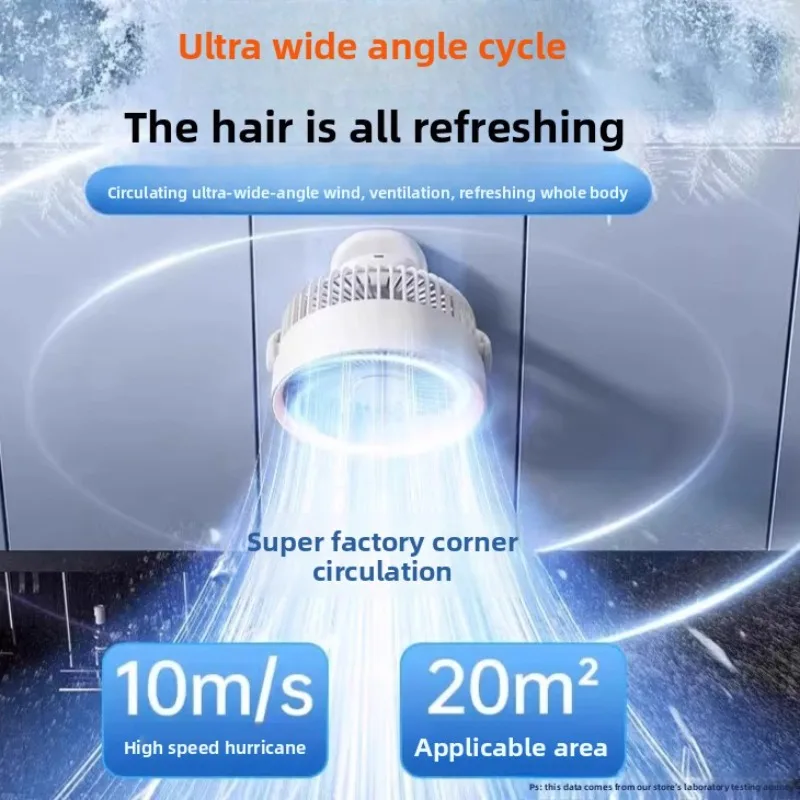 Ventilateur portatif à pince USB, Mini ventilateur Rechargeable ABS, tête secouante avec affichage numérique, vent librement réglable, ventilateur mural confortable pour l'intérieur