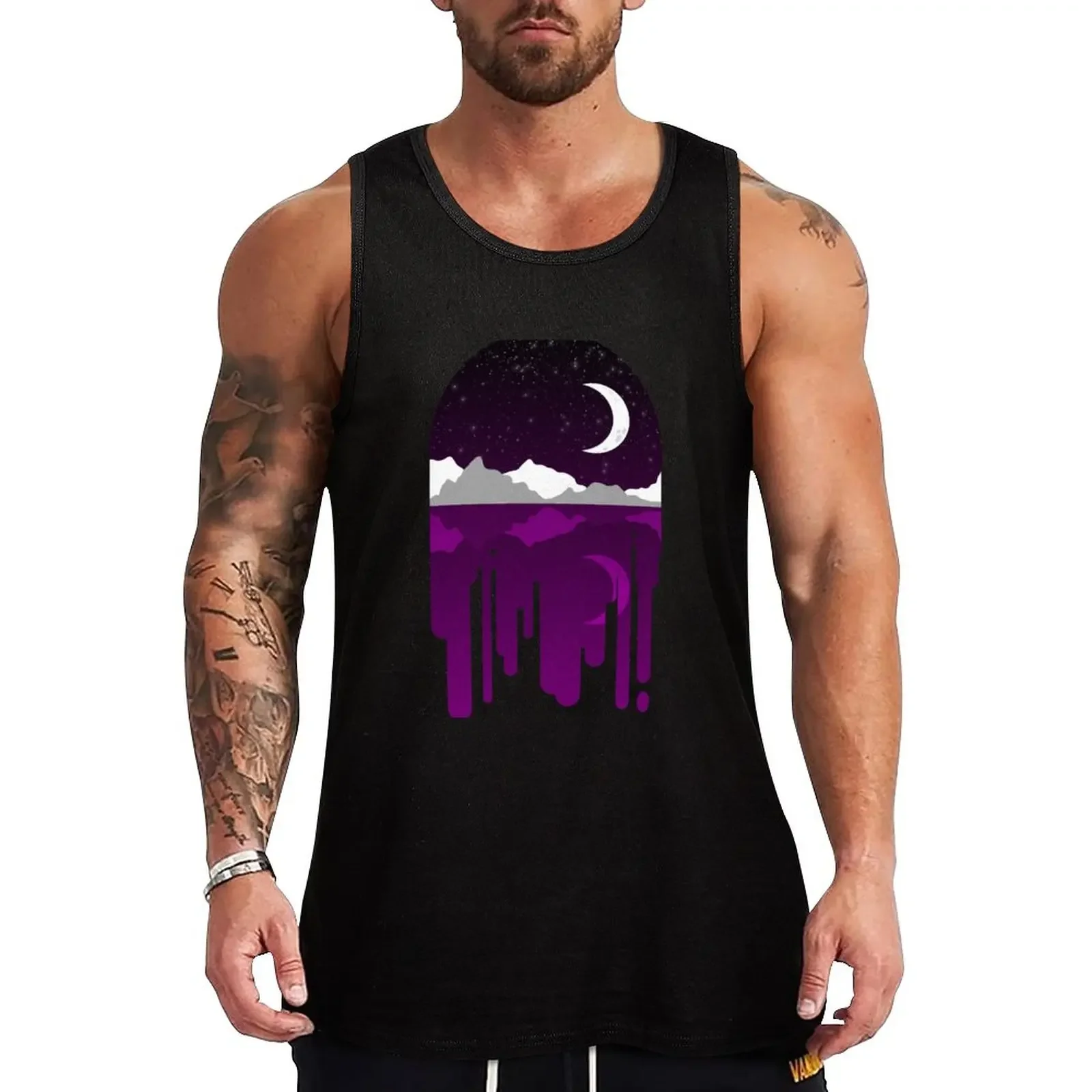 

New Subtle Ace Drip Landscape Tank Top sleeveless Men's t-shirts tops fitness clothing for men