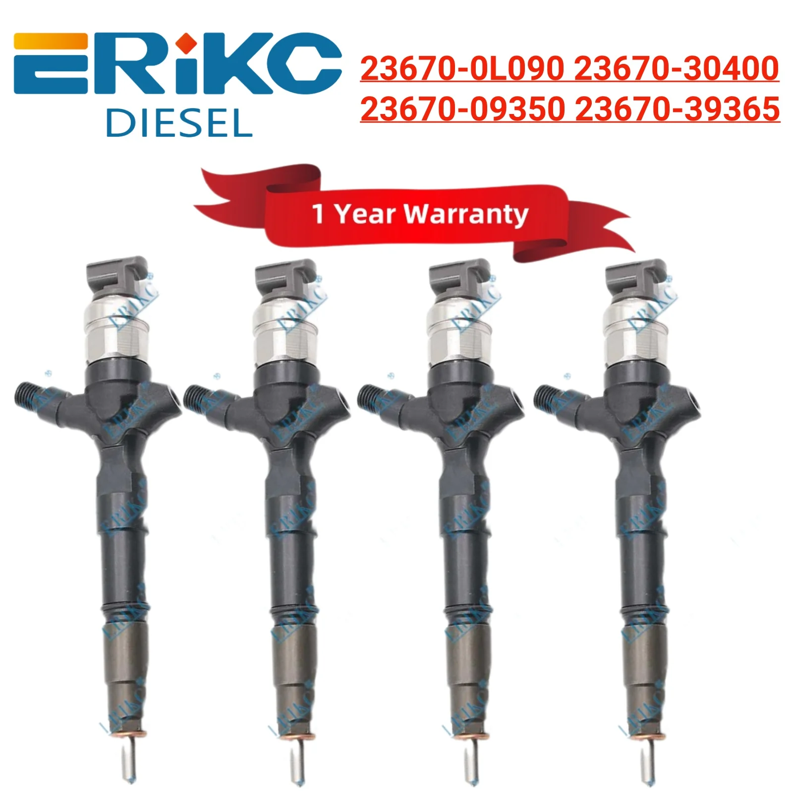 4PCS 23670-09350 Diesel 23670-39365 CR Common Rail Injector Assembly 23670-0L090 23670-30400 for Toyota Hilux 295050-0460