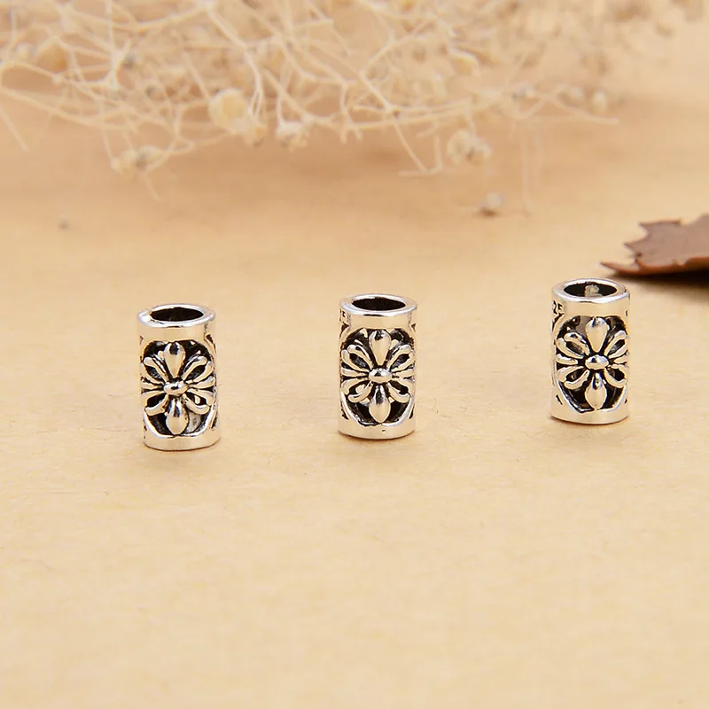 

Openwork Cross Spacer Beads S925 Sterling Silver Gothic Style Tube Beads for Alternative Jewelry Crafting
