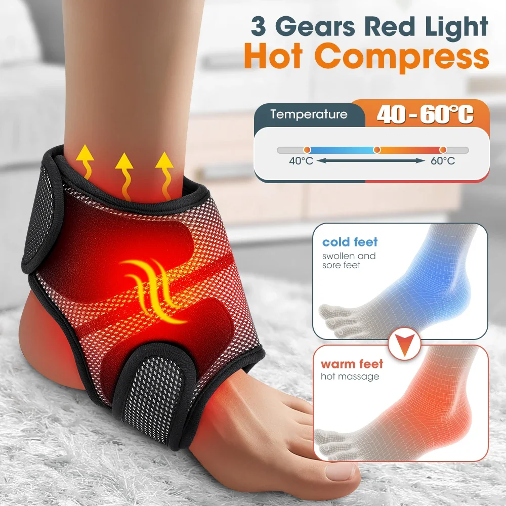 Electric Ankle Foot Massager with Vibration And Hot Compress Smart Air Pressure Multifunctional Brace for Relaxation And Support