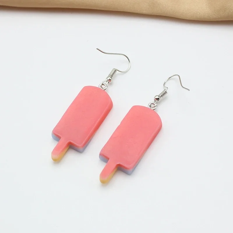 Food Ice Cream Popsicle Drop Earrings for Women Simple Jelly Colored Candy Resin Food Ear Jewelry Trend Creative Accessories