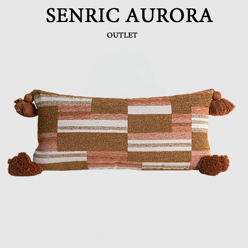 Design Luxury Cushion Cover 45x45 50x50 30x65cm Colorful Orange Coffee Long Waist Pillowcase For Home Hotel Bed Living Room Sofa