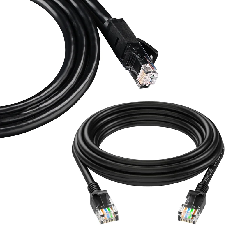 Black RJ45 CAT-5 Ethernet Cord Lan Network Patch Cable Compatible Patch Cord For Computer Multiple Specifications Cables