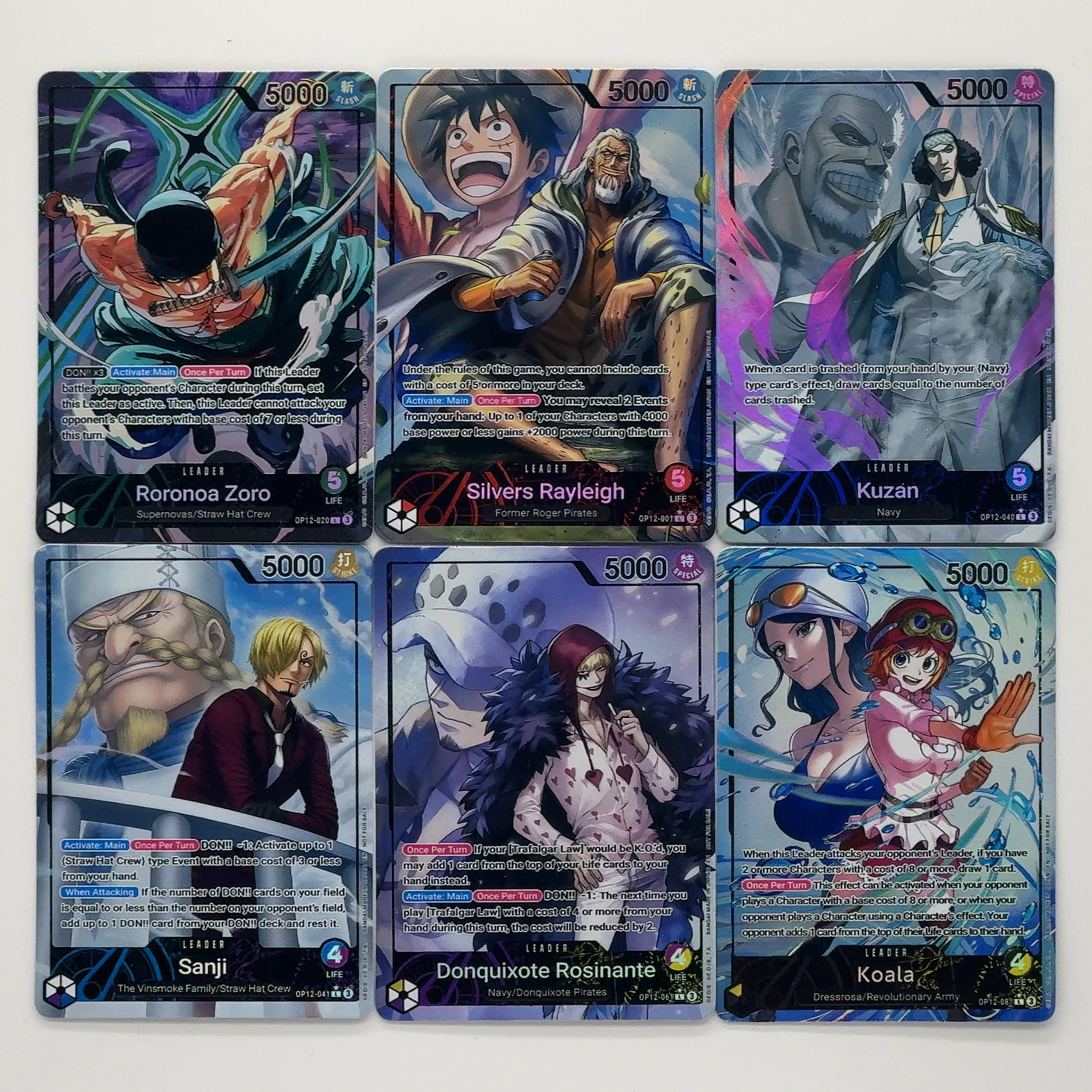 明雷らいと カード One Piece TCG OPCG English Leader card OP12 Leader Card Set Zoro