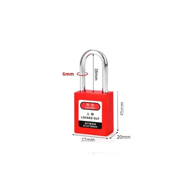 Lockout/Tagout Nylon Safety Padlock Set-10 Pack,Steel Shackle,Zinc alloy cylinder,Keyed Different,2 Keys per Lockout Padlock