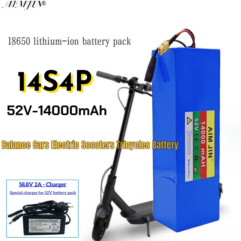 بطارية ليثيوم 14S4P 52V 14AH 18650 1000W لمختلف الأجهزة الإلكترونية والنقل