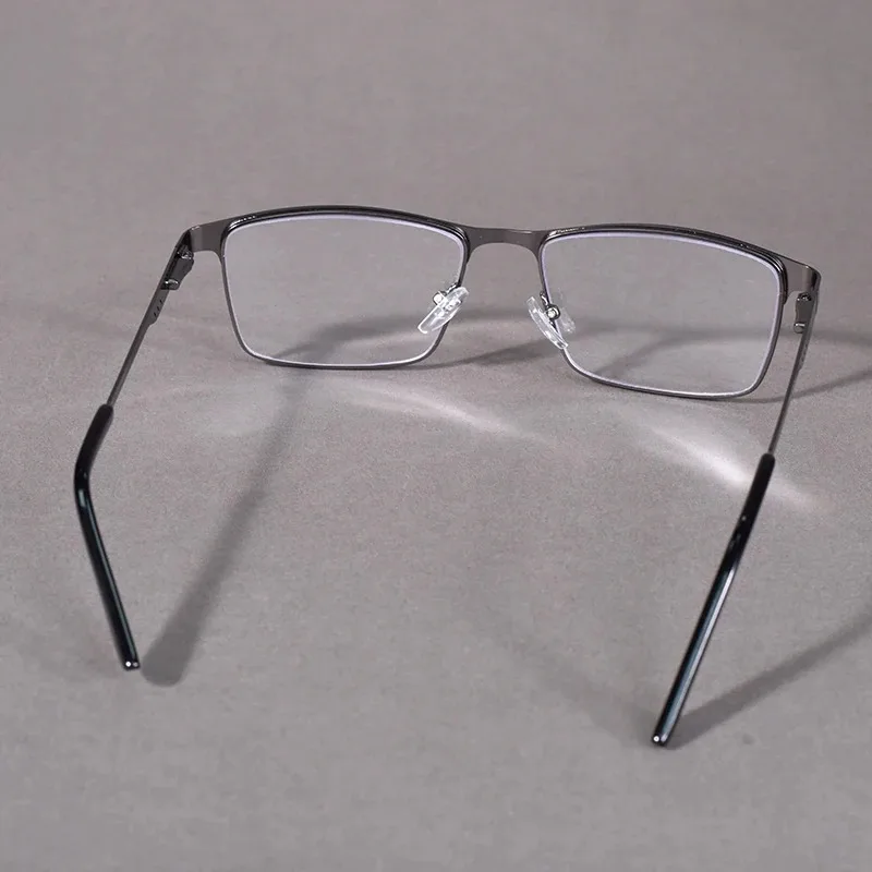 Lesebrille für Herren mit Blaulichtfilter, Metallrahmen, Federscharnier, Presbyopie +0,75-4 Dioptrien Vergrößerungslinse – Detail 14