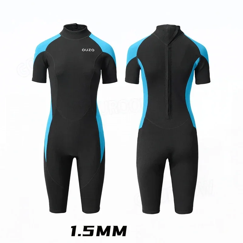 

1.5mm Neoprene Wetsuit Men Women Short Sleeve Scuba Diving Suit Snorkeling Spearfishing Swimsuit Surfing One Piece Set