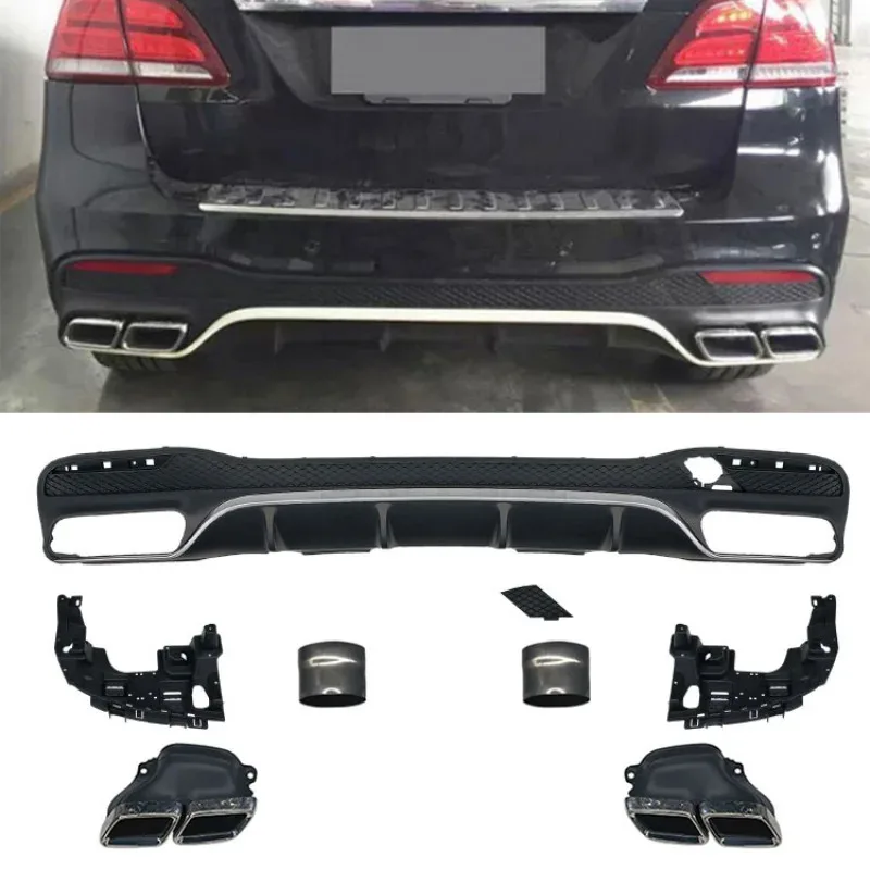 

GLE Class W166 to GLE63 Rear Bumper Diffuser with Exhaust Pipe Car Body Kit Upgrade for 2016-2019