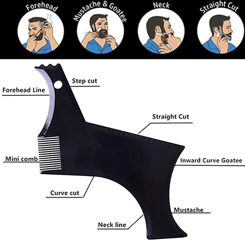 Mannen Baard Styling Sjabloon Stencil Baard Kam Voor Mannen Lichtgewicht En Flexibel Past All-In-One Tool Baard Vormgeven