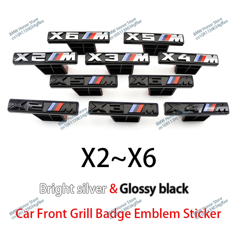 Car Emblem Grill Front Hood Badge Grille Car Body Sticker For BMW X2 X3 X4 X5 X6 E30 E38 E39 E46 E60 E61 E90 E70 E83 F10 F30 F32