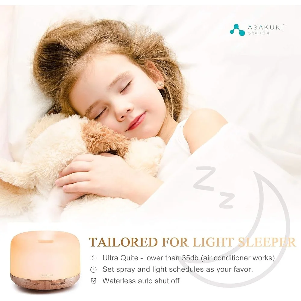 موزع روائح الزيوت العطرية الذكي بتقنية Wi-Fi للتحكم في التطبيق، مرطب للعلاج العطري متوافق مع Alexa Relaxing Atmosphere 500ml Auto