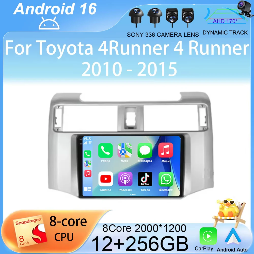 

Автомагнитола Android 16 9 дюймов для Toyota 4Runner 2010-2015 с GPS-навигацией, мультимедийная система, восьмиядерный процессор