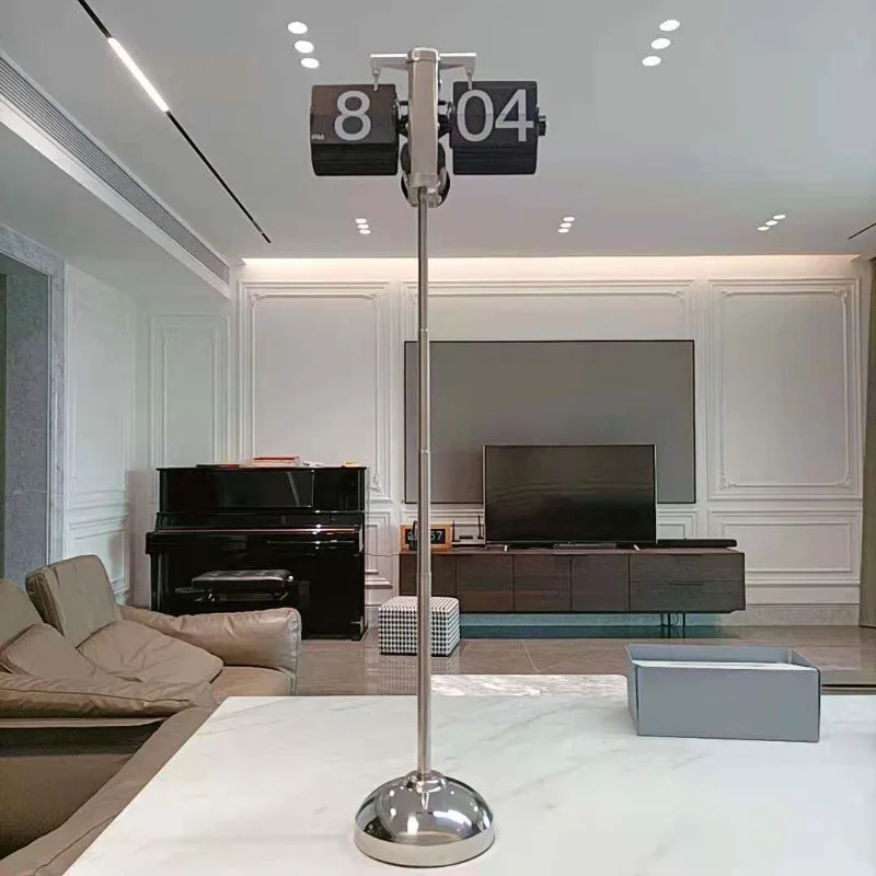 

Clock creative telescopic rod clock living room table clock ornament