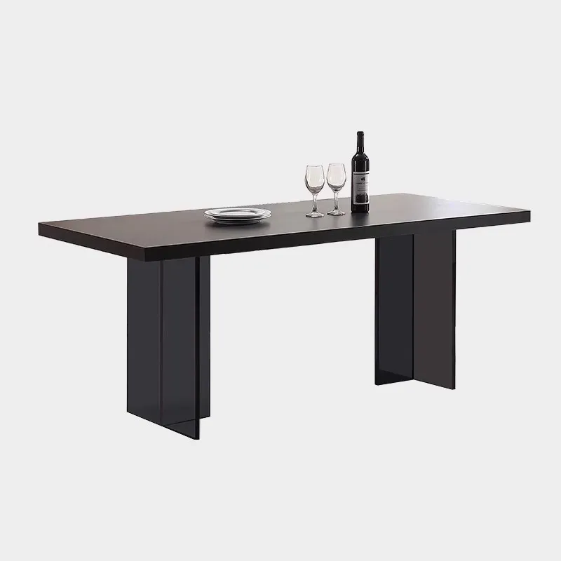 

Acrylic slate dining table pure black light luxury modern simple Internet celebrity small apartment