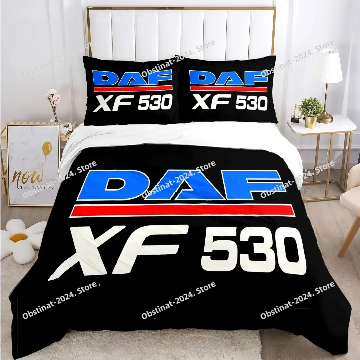 DAF Truck Logo Bedding Set Printed Bed Set With Pillowcase Duvet Cover Soft Single Double Queen Super King Size for Teens Boy
