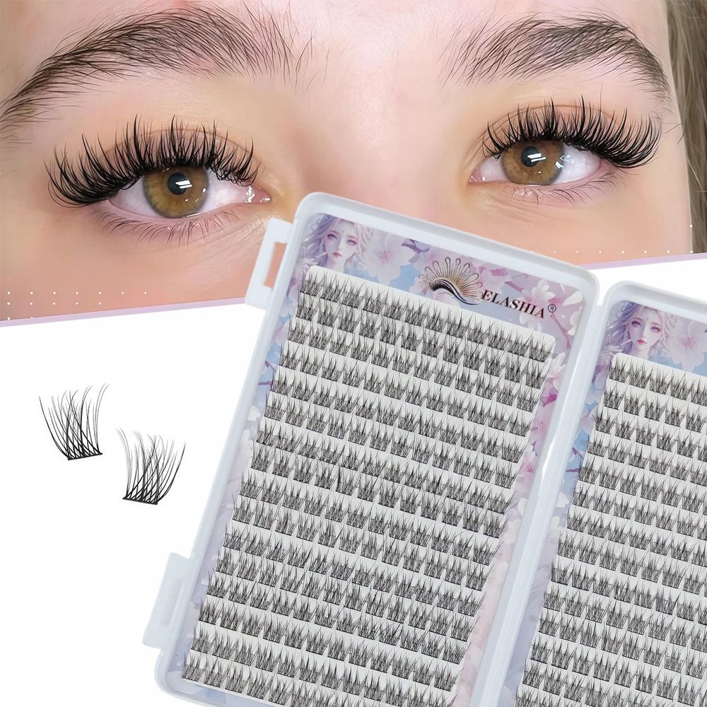 ‌ Set de Pestañas Postizas Ultra Suaves de Aspecto Natural, Estilo Libro, Modelo Lazy Fish-Tail Trio, Segmentadas en Racimos Individuales, para Principiantes