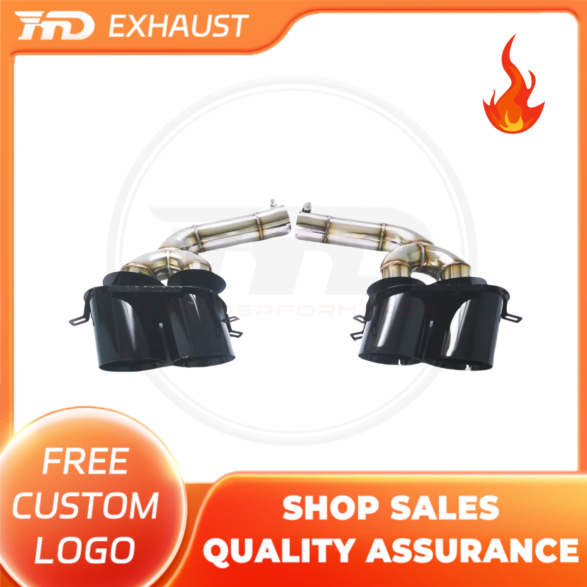 

HMD Hot Sale For Audi Q8 Carbon Fiber Glossy Black Four-outlet Tips Exhaust System Easy to Install Auto Parts