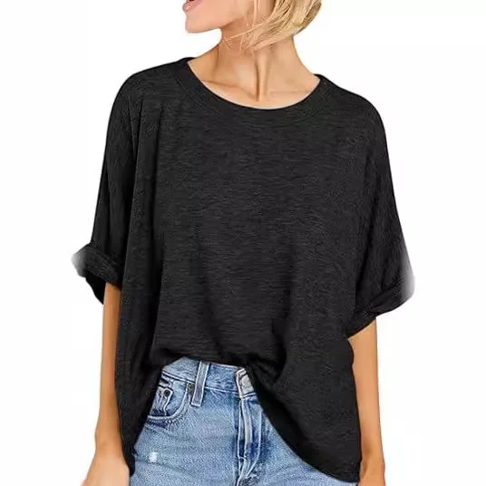 Femmes grande taille décontracté ort Sve t-shirt ample 2024 automne Faion dames confortable haut en coton Ele Dr