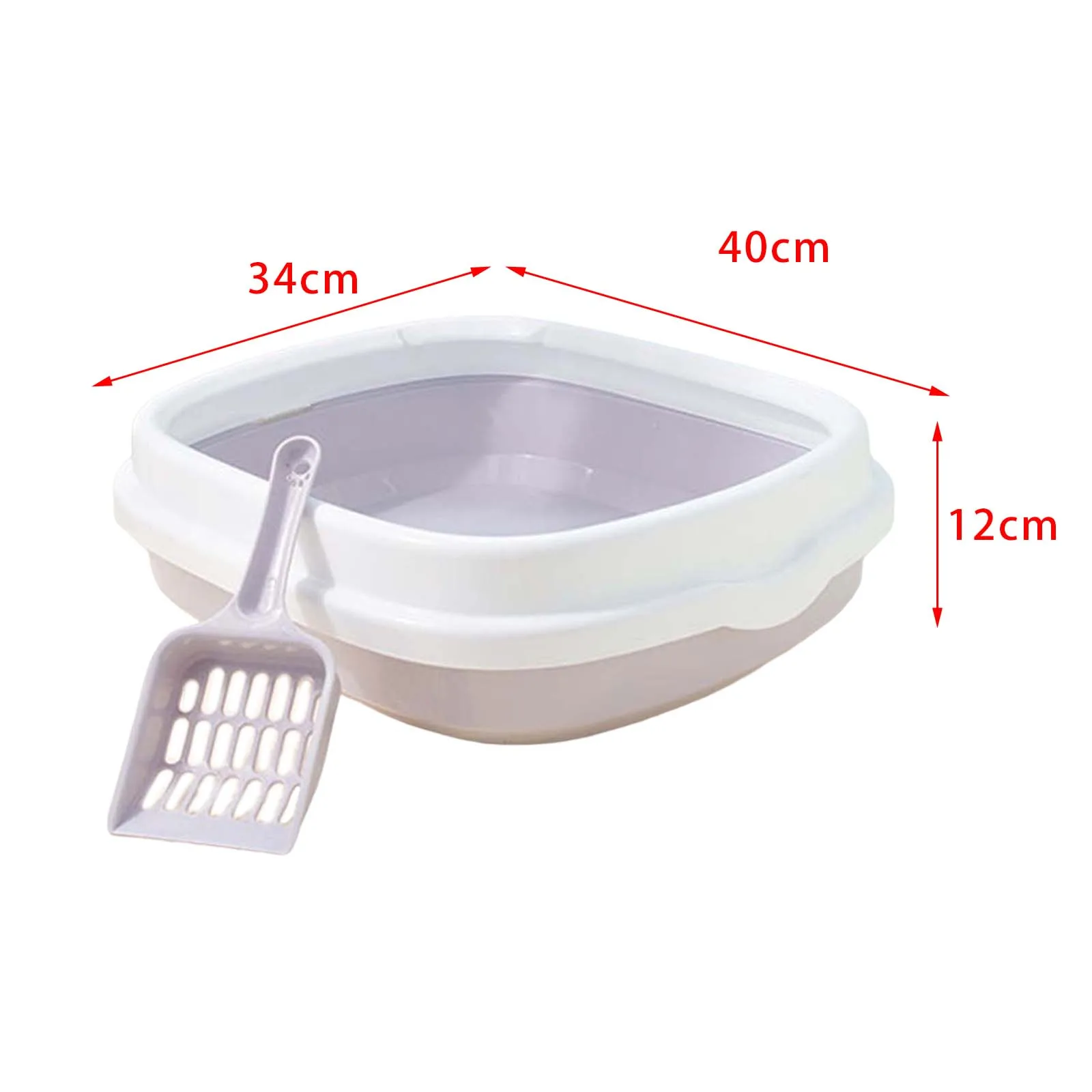 Cat Open Litter Box Pet Toilet Litter Tray Non Stick Semi Enclosed Kitten Puppy Toilet for  Living Room Rabbit Litter Box