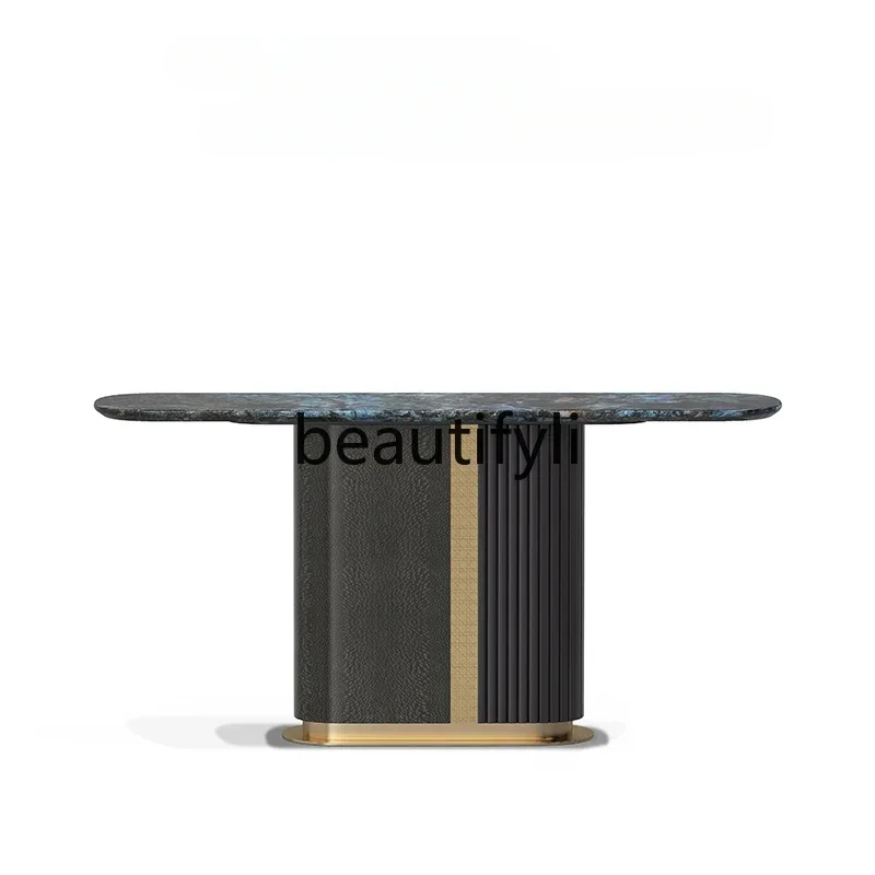 Modern Italian light luxury blue jadeite marble entrance table