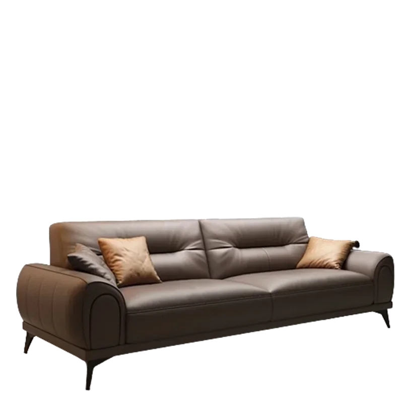 

Simple Genuine Leather Sofa Modern Combination Luxury Large Sofa Soft Brown Muebles Para Salas Modernos Living Room Furniture