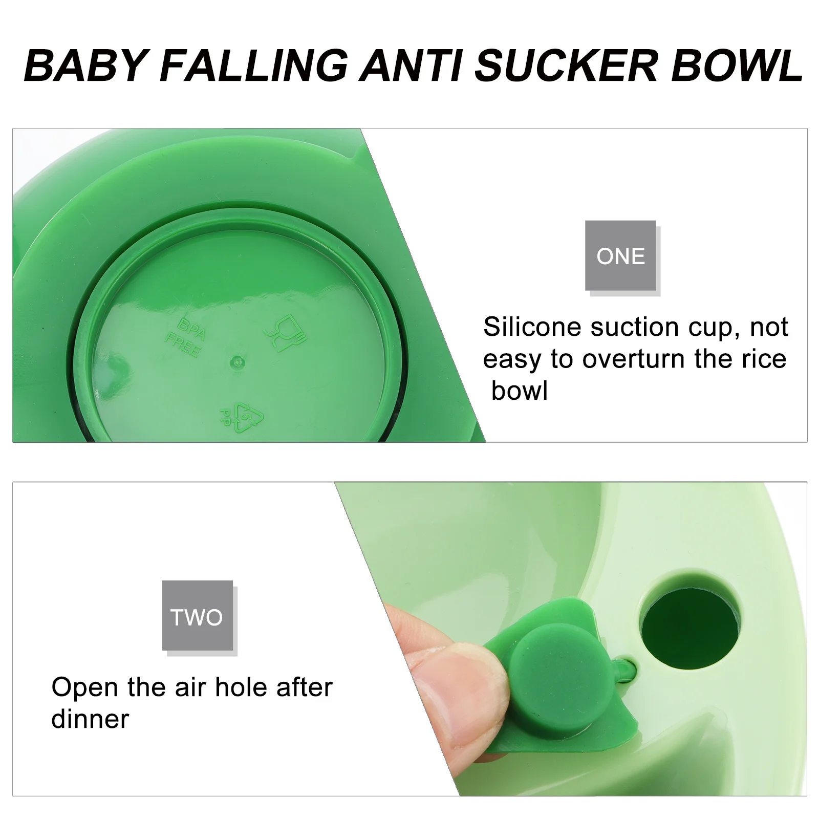 

1Pcs Baby Suction Bowl Durable Silicone PP Divided 3-Compartment Insulation Feeding Plate Infant Dinner Tray Baby Suction Bowl