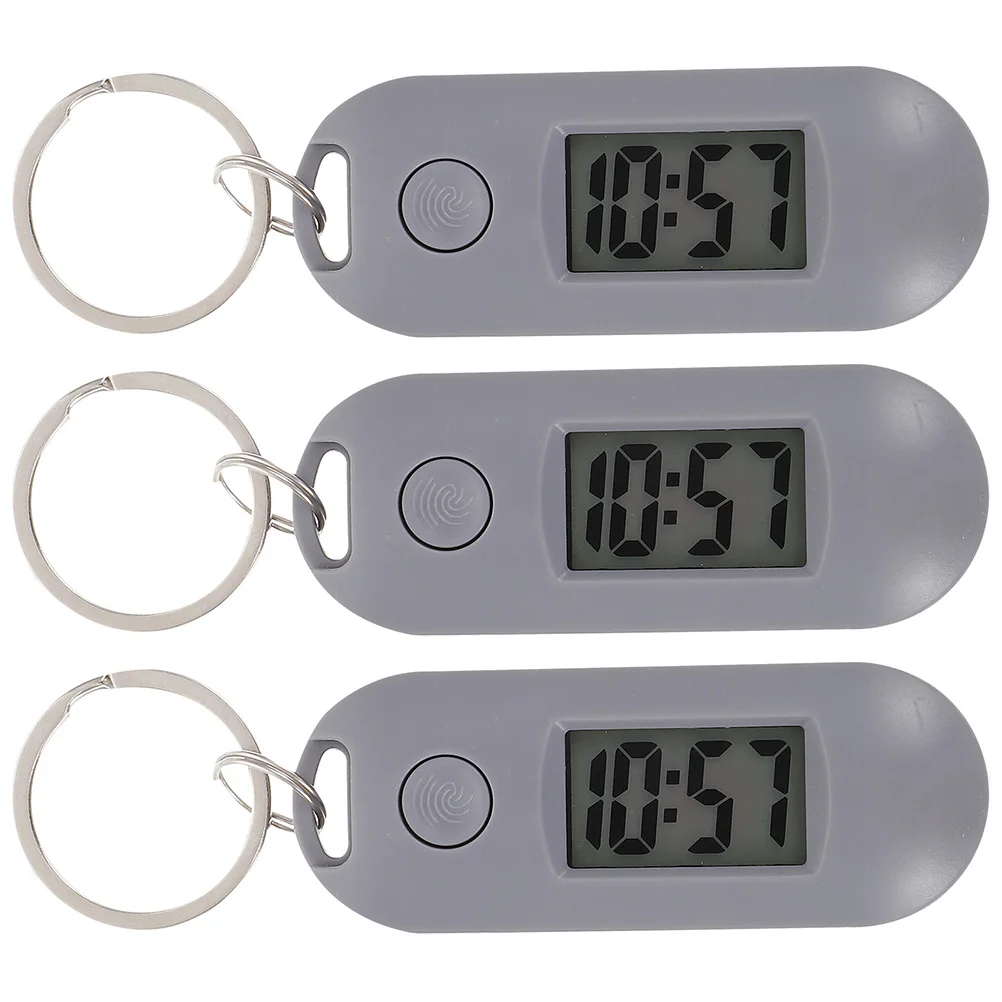

3 Pcs Watch Chain Digital Simple for Kids Grey Plastic Keychain Man Watches