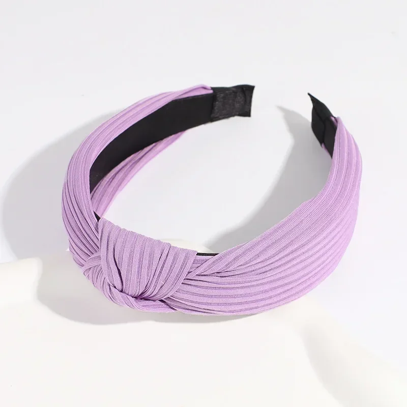 European American New Solid Knotted Hairbands Wide Cross Knit Hair Hoop Headwear Girls Women Hair Accessories