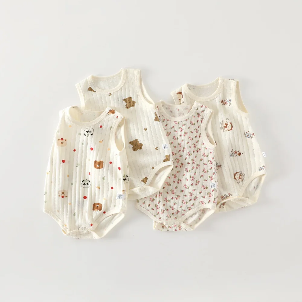 Summer Baby Outfit, Sleeveless Triangle Jumpsuit for Baby Girls, Comfortable and Cool Jumpsuit for Newborns Aged 0-18 Months