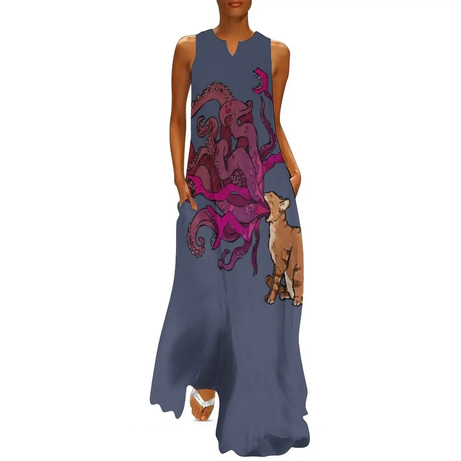 

Cthulhu Cat Long Dress Summer women's clothing women formal occasion dresses Women's summer long dress women clothes Dress