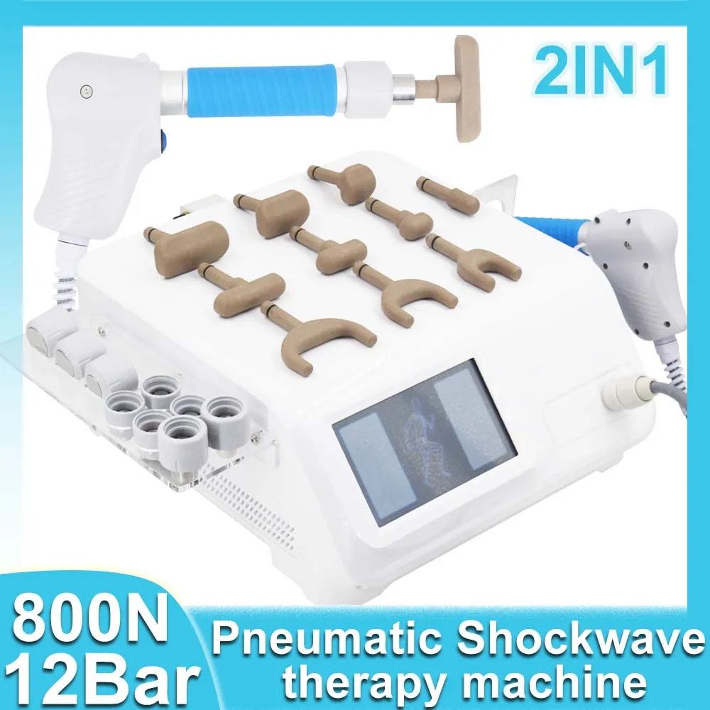 

12Bar Pneumatic Shockwave Therapy Machine 2in 1 Chiropractic Gun Spinal Correction Deep Massage for Shoulder Back Pain