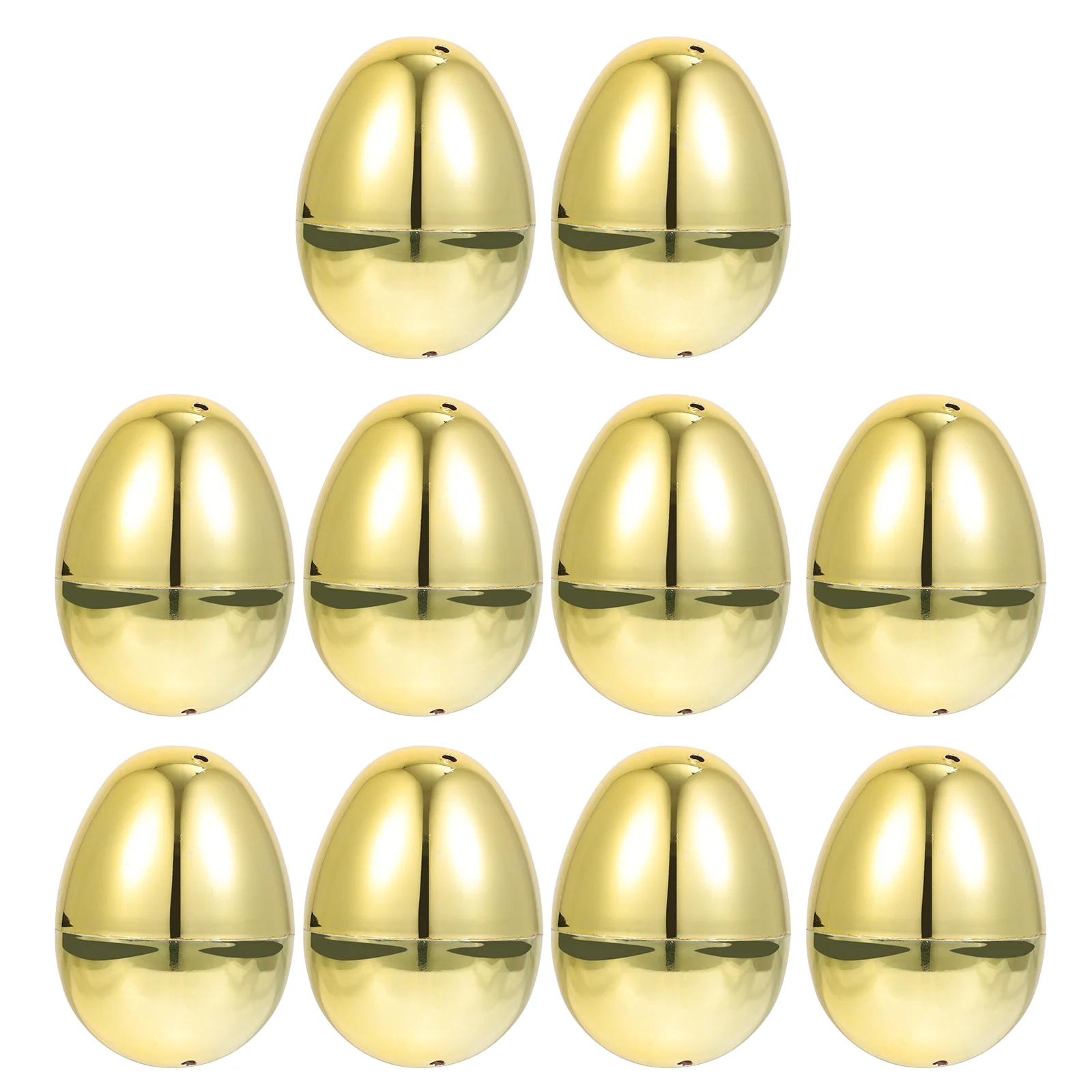 Easter Filling Eggs Golden Metallic Opening Toy Basket Plastic Ornaments Fillable Suprise