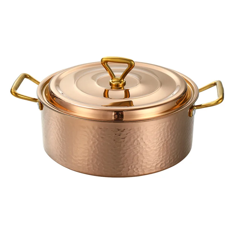 

Zml stainless steel soup pot hot pot three-layer steel hammer pattern universal