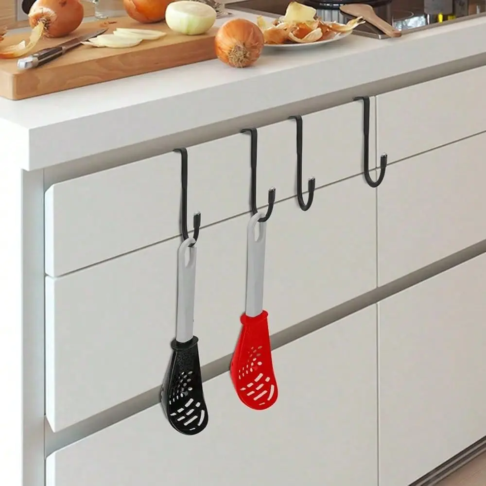 

Pack Cabinet Door Hooks, Double SShaped Over Door Shower Hook, Stainless Steel Over Door Hook, For Kitchen, Bathroom, Closet, C