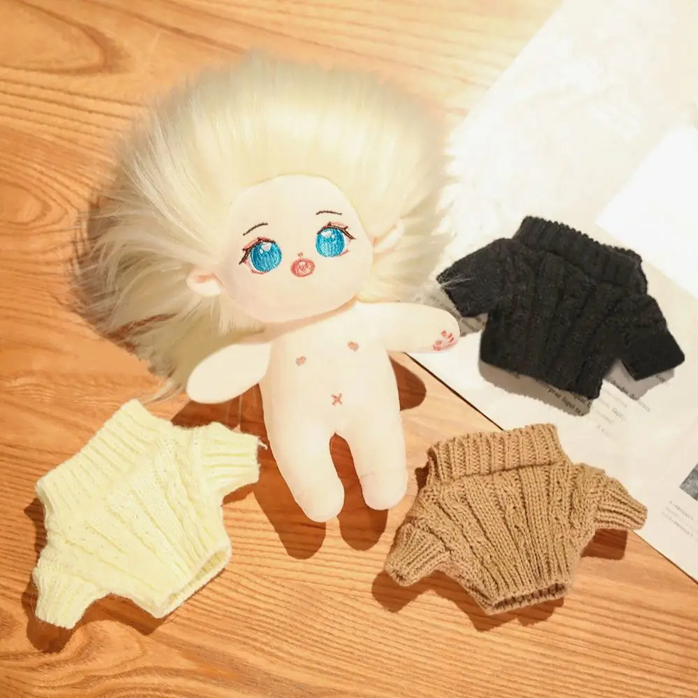 20cm Cotton Doll Fashion Knitted Coat Sweaters Outfits Winter Warm Tops for Idol Dolls Clothes Accessories Baby Kid DIY Toys