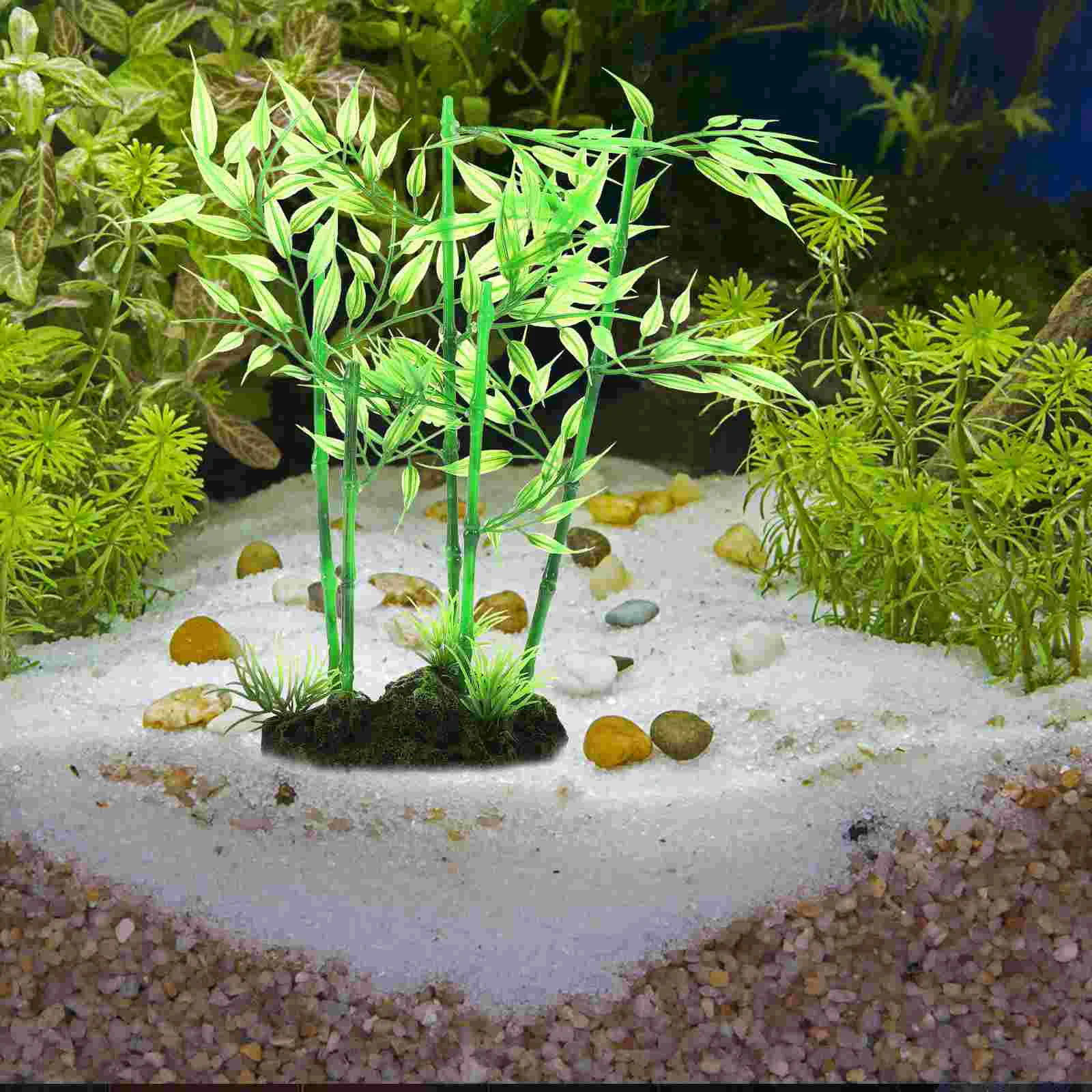 

Aquarium Plant Fish Tank Decoration Plastic Simulated Betta Resting Landscaping (leaf Grass) Ornament Decorations Plants Glass