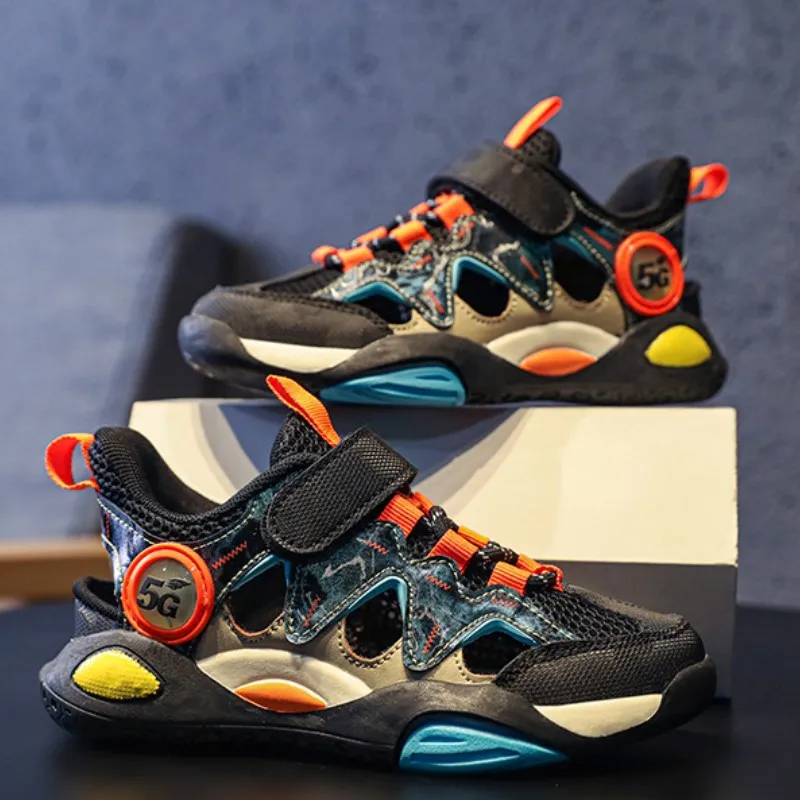 

Boys Sandals Summer 2024 New Medium and Large Children's Sports Mesh Shoes Baotou Children's Beach Shoes Mesh Breathable Sandals